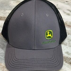 John Deere Gray and Black Cap
